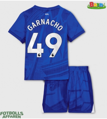 Chelsea Alejandro Garnacho #49 Hemmaställ Barn 2025-26 Kortärmad (+ Korta byxor)